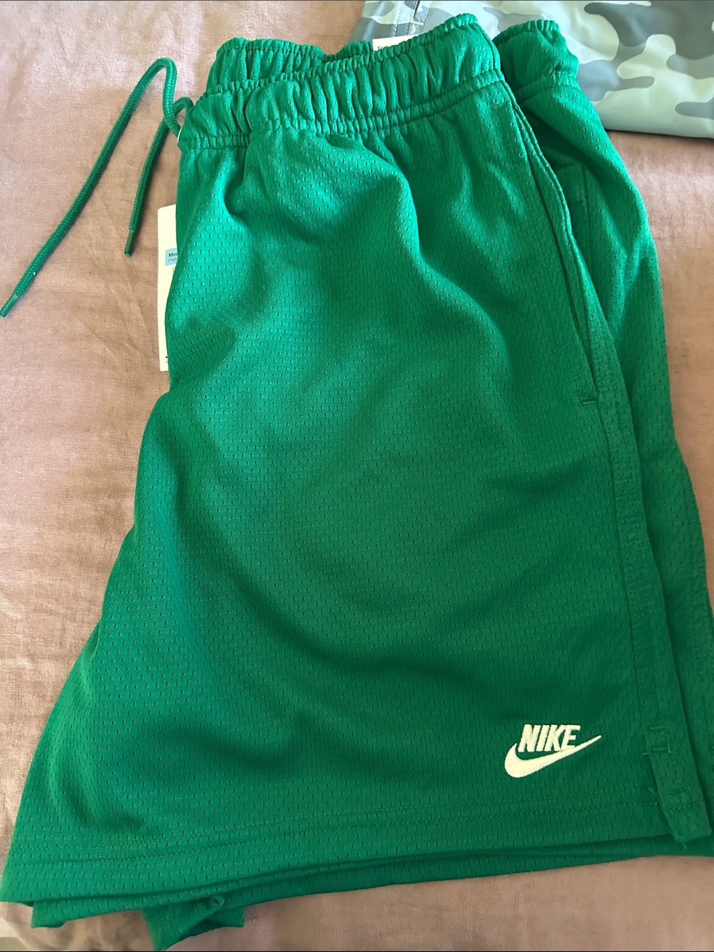 Nike Green Mesh Athletic Shorts for Kids